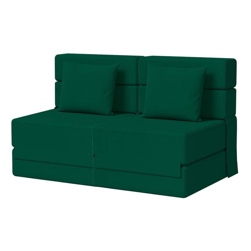 Convertible Compression Corduroy Sectional Sofa (Set of 2) - Green Corduroy