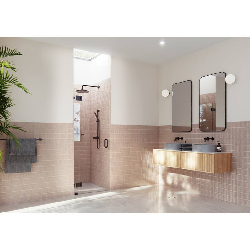 Glass Warehouse GW-GH-32.75 Halo 78" High x 32-3/4" Wide Hinged - Oil Rubbed Bronze