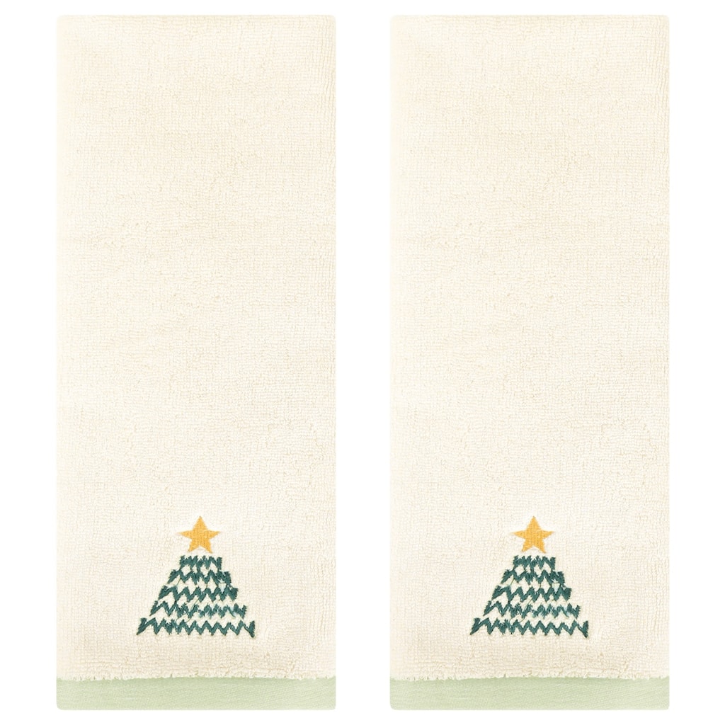 Cute Cartoon Pattern Decorative Hand Towel Set, 14" x 30" Soft Absorbent Pure Cotton Towels for Bathroom, Hotel