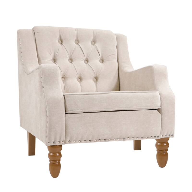 Ailsa Button-Tufted Upholstered Accent Chair by GDFStudio - 25.90"L x24.80"W x 29.50"H