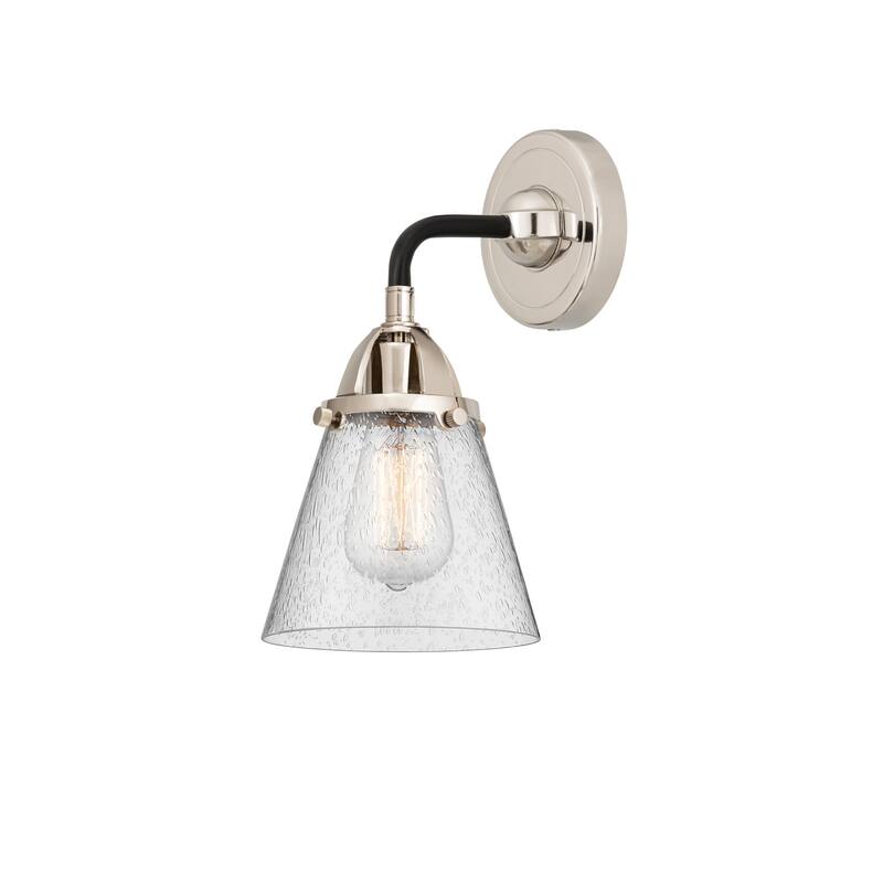Innovations Lighting 288-1W-11-7 Cone Sconce Cone 11" Tall Wall Sconce - Black Polished Nickel / Seedy