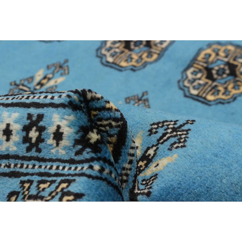 Finest Peshawar Bokhara Blue Rug 5'6" x 8'3" - 5'6 x 8'3