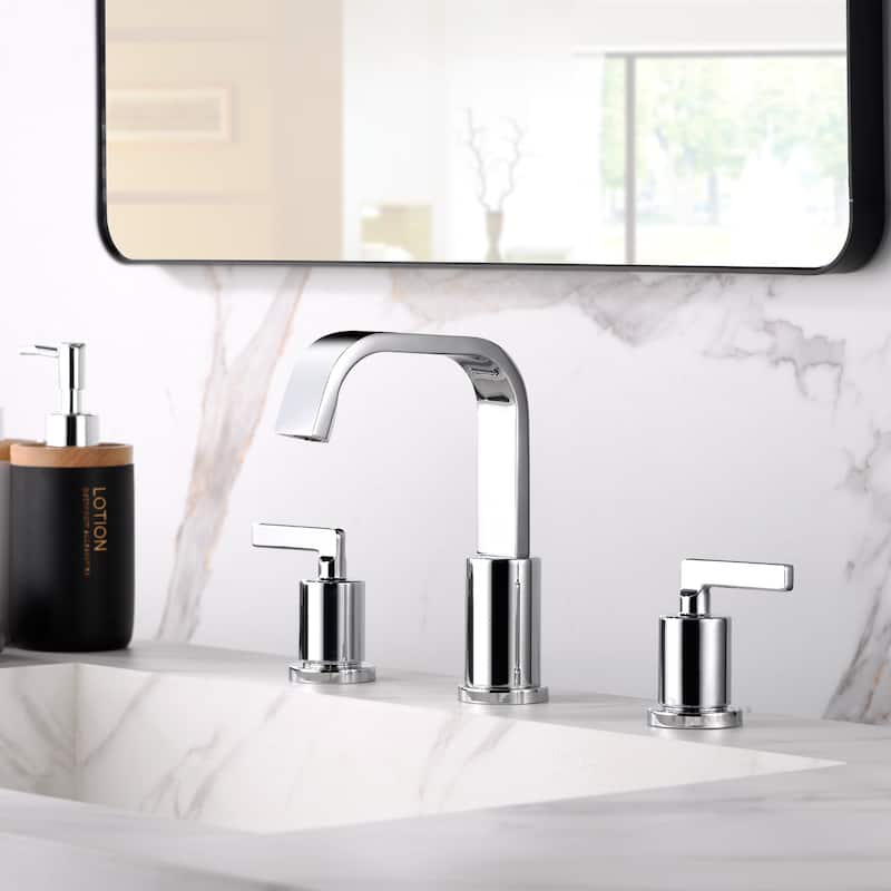 Luxier Raiden 8 in. Widespread 2-Handle Bathroom Faucet with Drain