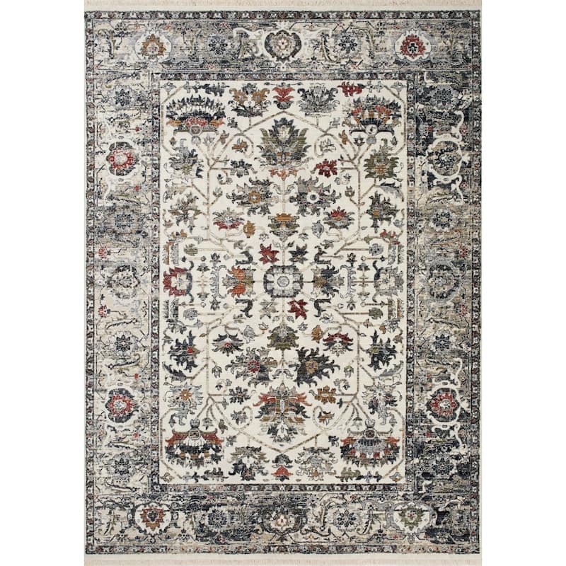 HomeRoots Floral Medallion Modern Runner Area Rug - 2' X 8'