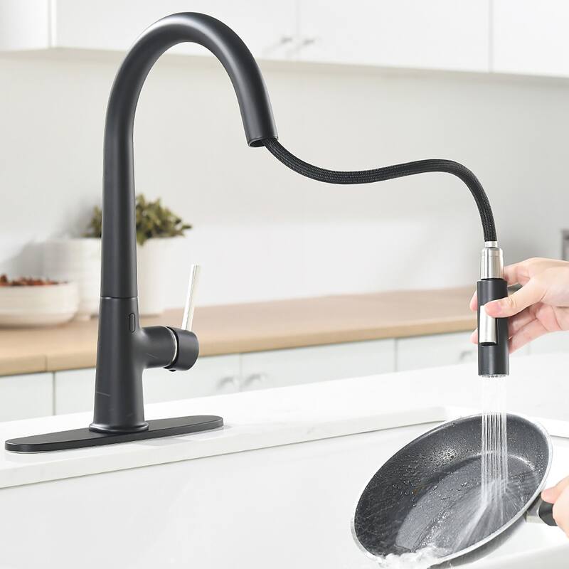 Touch-less Single Handle with Plate Modern Kitchen Sink Faucets