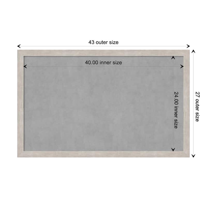 Amanti Art Marred Silver Framed Magnetic Board - Board Size 40x24