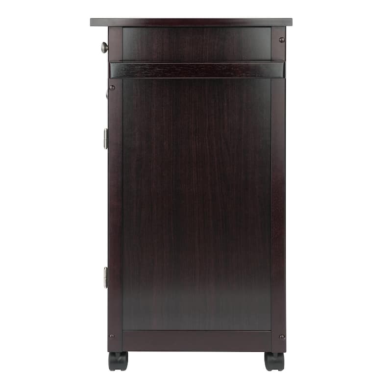 Savannah Utility Kitchen Cart, Espresso - 26.89 x 17.72 x 34.02 inches