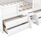 preview thumbnail 9 of 24, Full Size House Low Loft Bed with Roof, Window, and Four Drawers, White