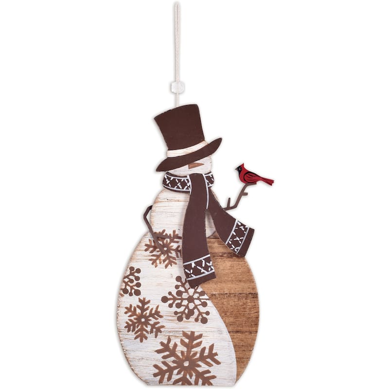 Wood Snowman Ornament -Set of 4