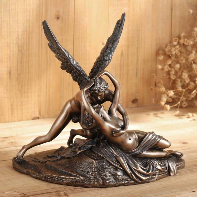 7.72" W "CUPID AND PSYCHE" (ANTONIO CANOVA) Cold Cast Bronze - 4.92"x7.72"x7.09"
