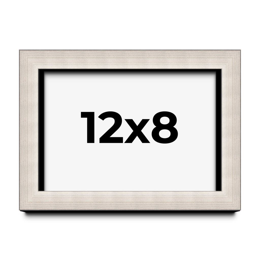 12x8 Shadow Box Frame Silver Real Wood Contemporary Shadowbox Display Frame UV Acrylic Front Acid Free Backing and Hardware