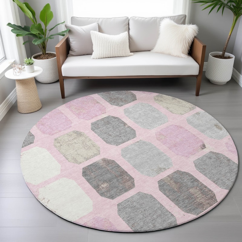 Machine Washable Indoor/Outdoor Casual Contemporary Chantille Rug