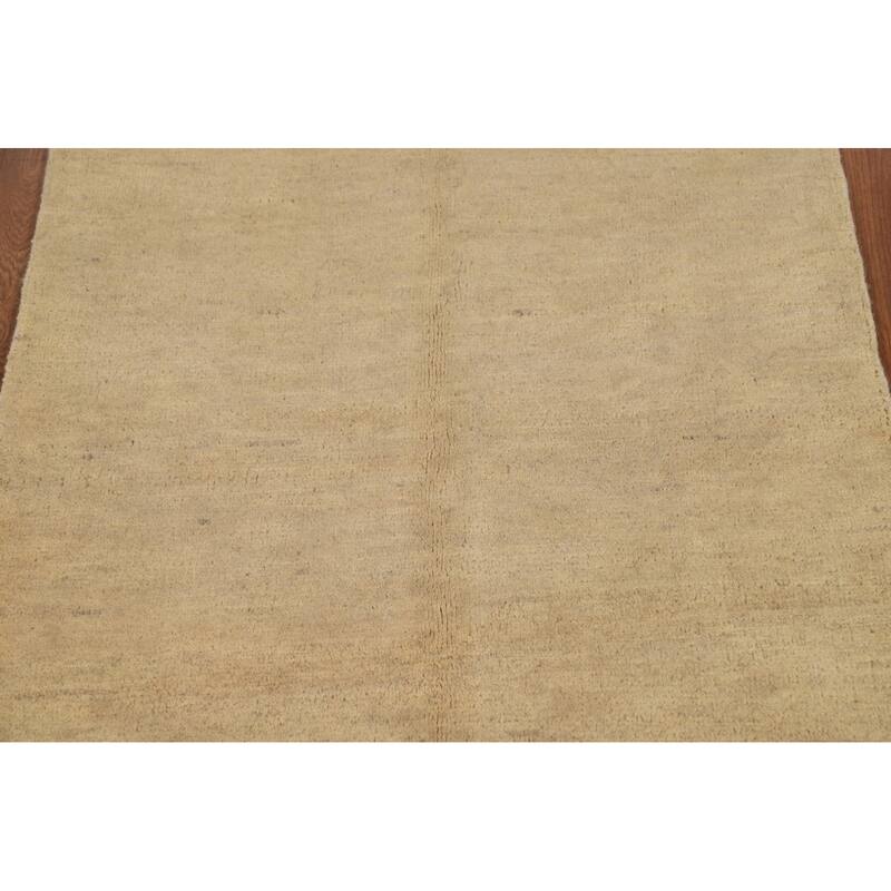 Gabbeh Oriental Foyer Rug Hand-Knotted Solid Wool Carpet - 2'9"x 4'1"