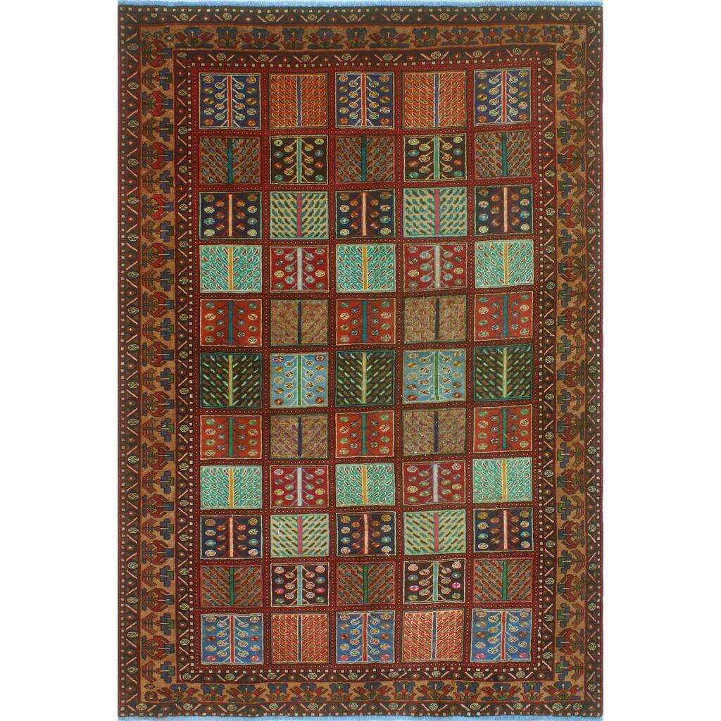 Noori Rug Fine Vintage Bakhtiari Jamieson Red/Navy Rug - 6'2" x 9'2"