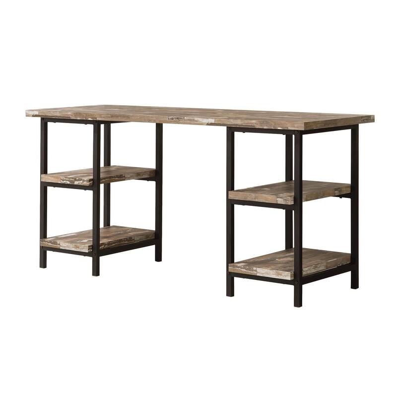 Rustic Writing Desk Metal Frame - Home Office Desk, Computer Desk, Workstation, 59" Wide Desk