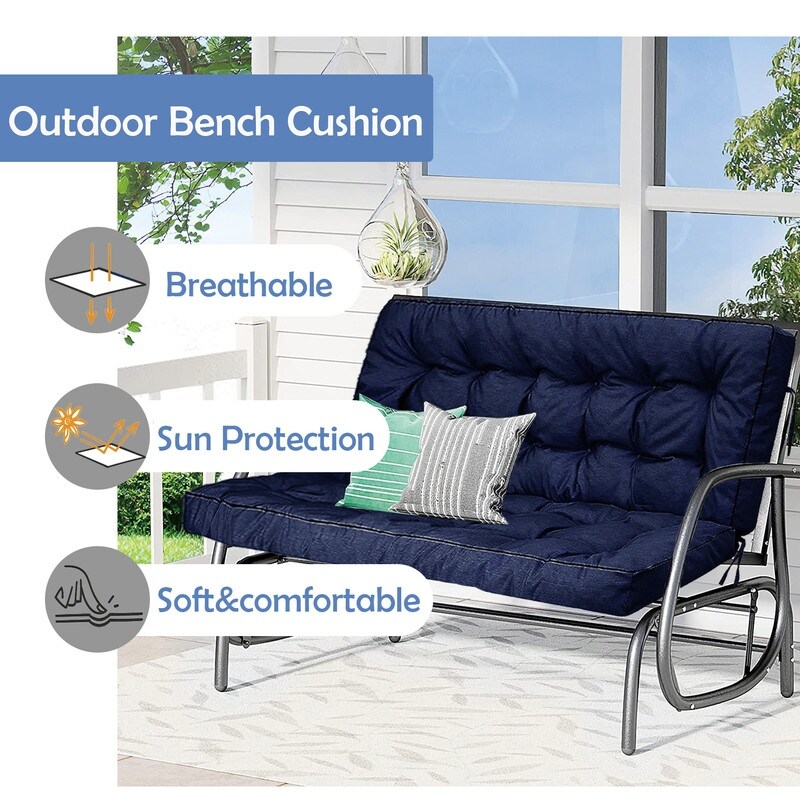 55in Outdoor Swing Cushions 3 Seat Porch Swing Cushion Replacement with Backrest Swing Cushions for Outdoor Furniture On Sale Bed Bath Beyond 40826041