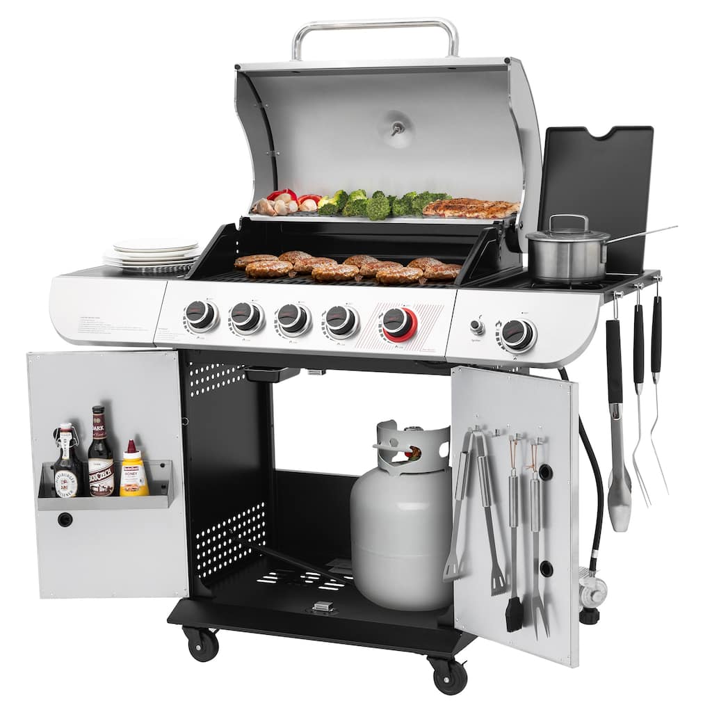 Royal Gourmet 5-Burner Gas Grill with Sear Burner and Side Burner
