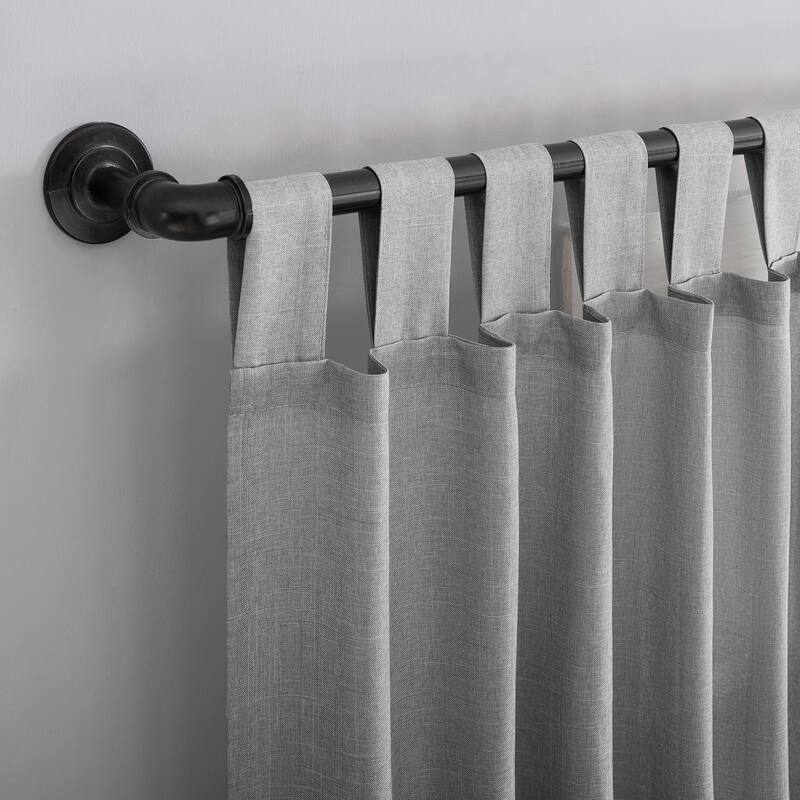 No. 918 Jacob Heathered Texture Semi-Sheer Tab Top Curtain Panel, Single Panel
