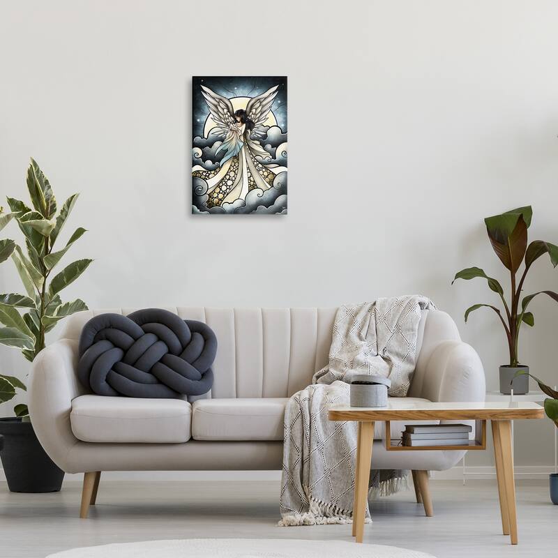 Stupell Classic Angel & Baby in Clouds Canvas Wall Art Design By Mandie Manzano