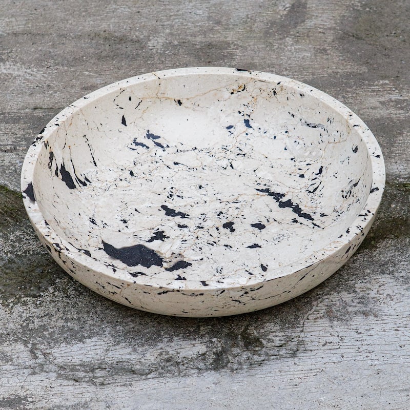 Uttermost 17123 Nouveau 18" Wide Limestone and Resin Decorative Bowl