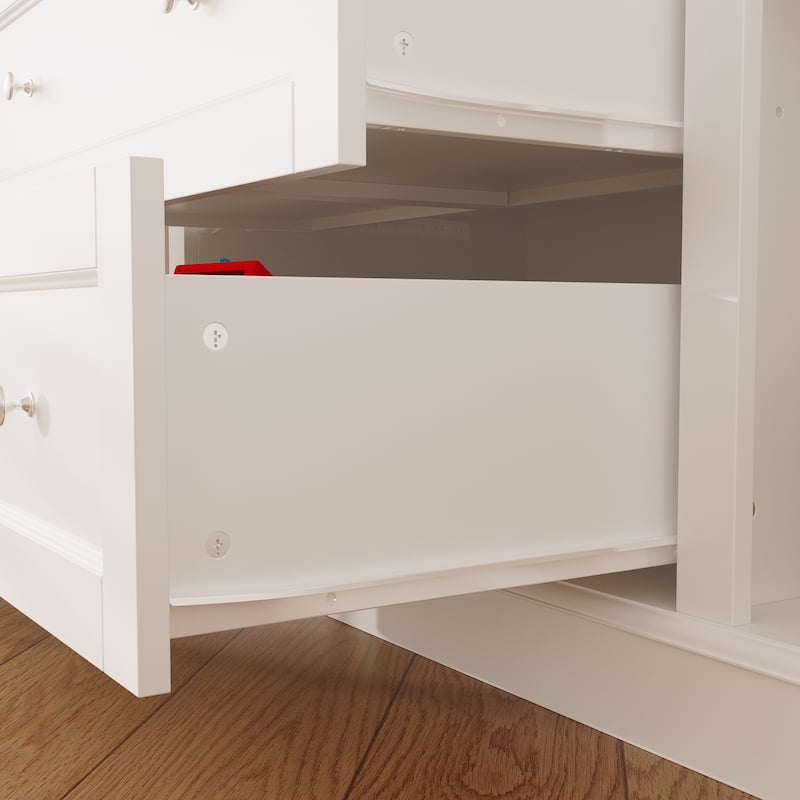 Dresser Storage Cabinet with Drawers and Adjustable Shelves, Diaper Changing Table, Display Shelf, Bookshelf