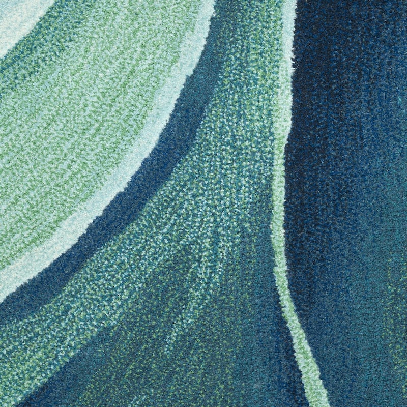 Nourison Prismatic Silver Green Modern Luxe Hand-Tufted Indoor Rug