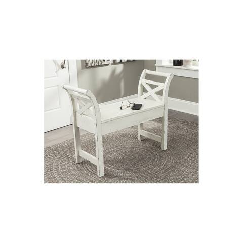 Heron Ridge Casual Vintage Storage Accent Bench
