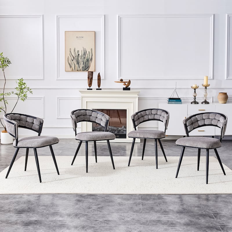 Set of 2 Black Gray Velvet Dining Chair Accent Chair Vanity Chair Reception Chair Side Chair with Metal Legs