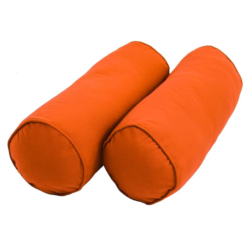 20-inch by 8-inch Twill Bolster Pillows (Set of 2) - Tangerine Dream