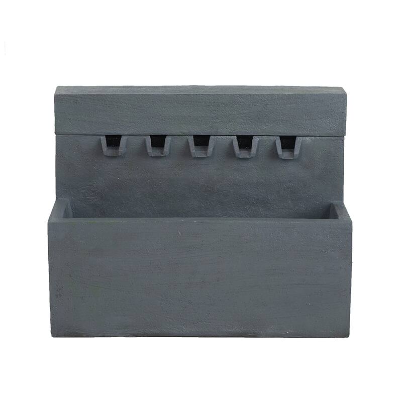 11.8x30.7x23.6" Decorative Gray Fountain with Rectangle Design