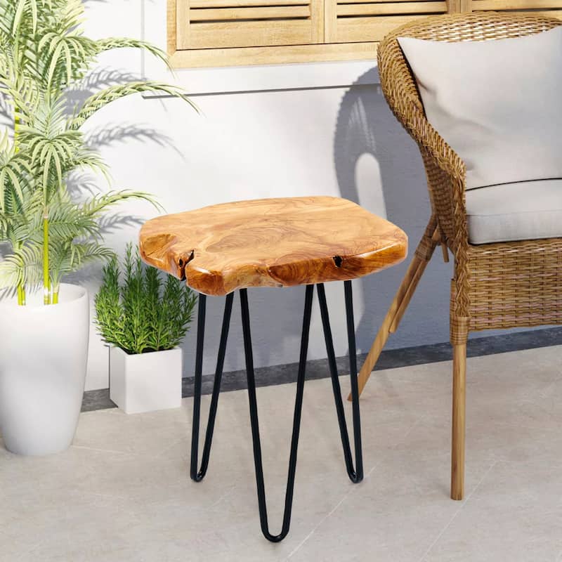 Cedar Roots Naturally Shaped Small Stand with 3 Hairpin Legs - 13.5" x 12" x 19" - 13.5" x 12" x 19" - Natural - Wood