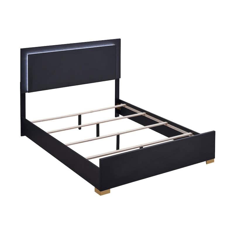 Medici Black 5-piece LED Headboard Panel Bedroom Set