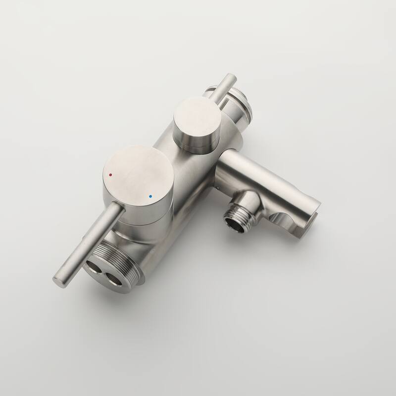 81"H Stainless Steel Freestanding Outdoor Shower with Handheld Shower