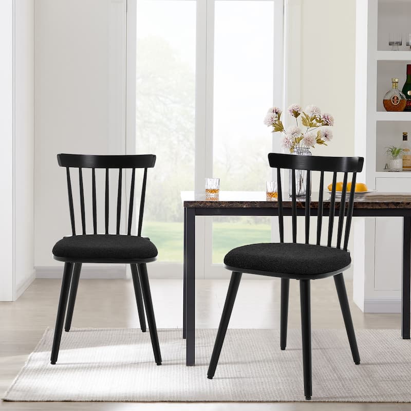 Farmhouse Spindle-Back Windsor Dining Chairs with Solid Wood