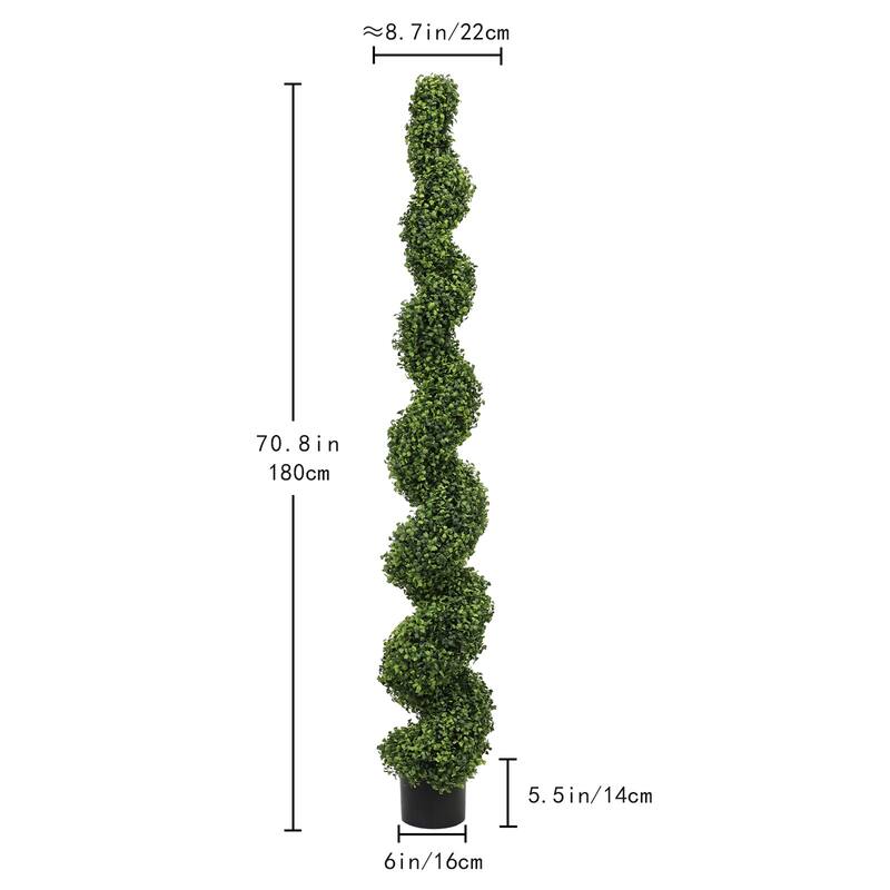 2-Pack 6FT Artificial Spiral Topiary Trees