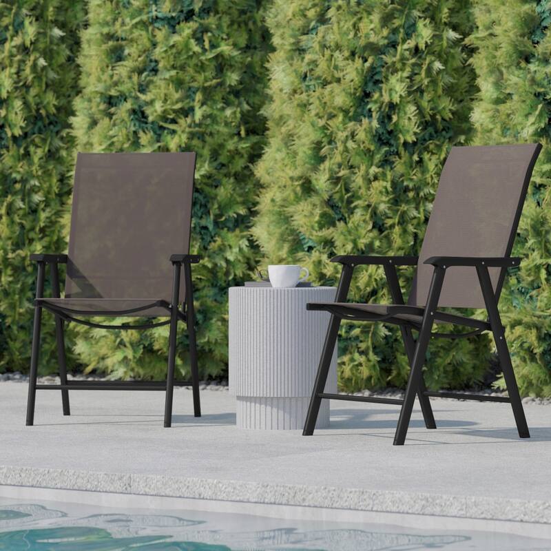 Outdoor Folding Patio Sling Chair / Portable Chair (2 Pack)