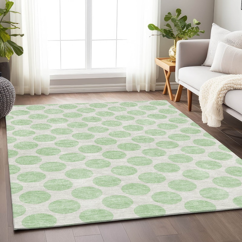 Premium Washable Super Soft Geo Dots Mayfield Rug - Mint - 10' x 14'