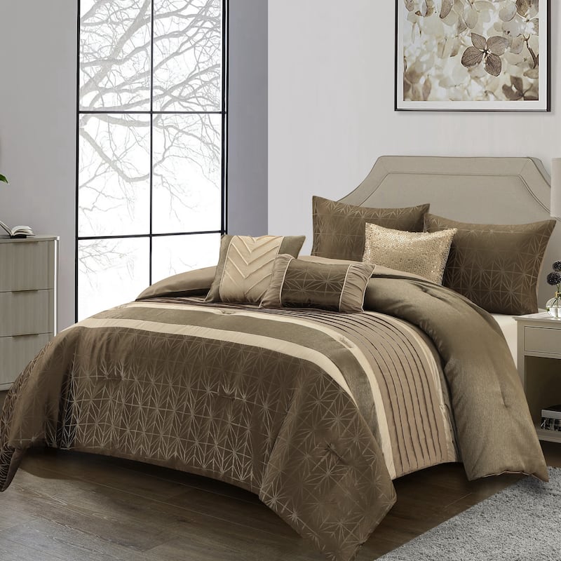 Nanshing Bryan 6 Piece Glam Geometric Comforter Set