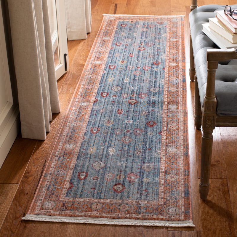 SAFAVIEH Kenitra Kathi Vintage Oriental Rug - 2'2" x 8' Runner - Blue/Red
