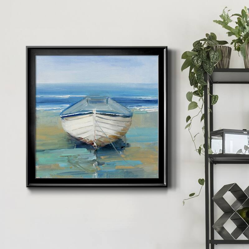 Bubbly Blue Crab-Framed Canvas - Ready to Hang