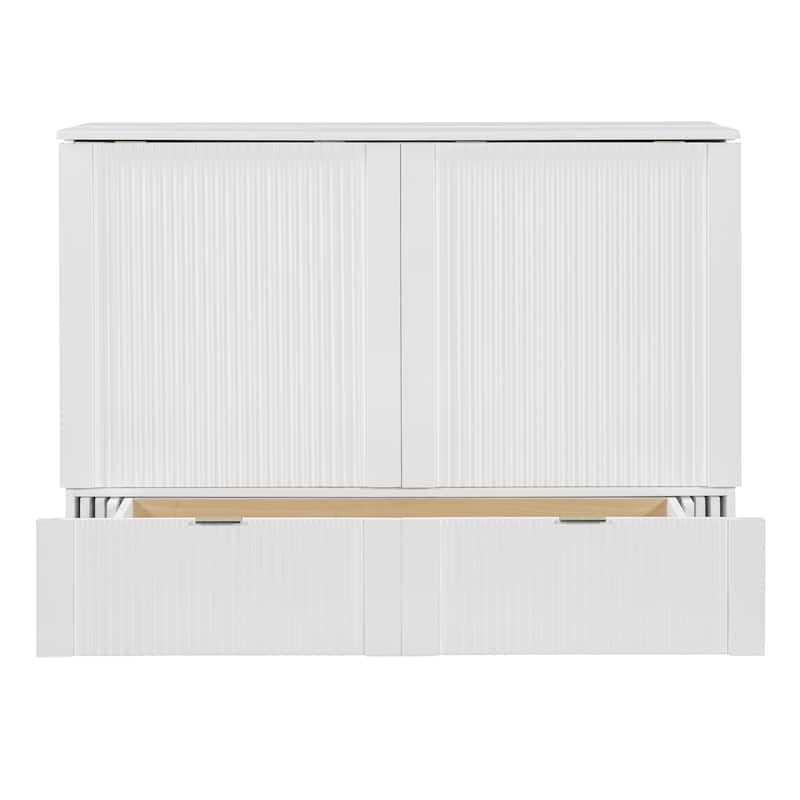 Murphy Bed with Drawer, Sockets and USB Ports, Pulley Structure Design