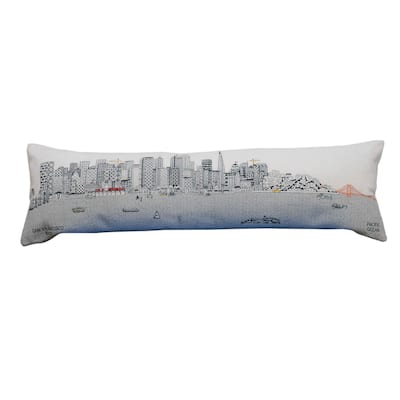 14" X 46" Cream Wool Zippered Pillow