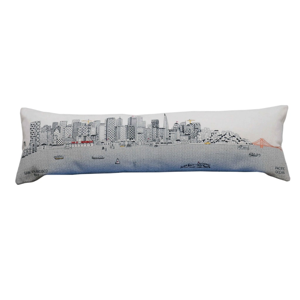 14" X 46" Cream Wool Zippered Pillow
