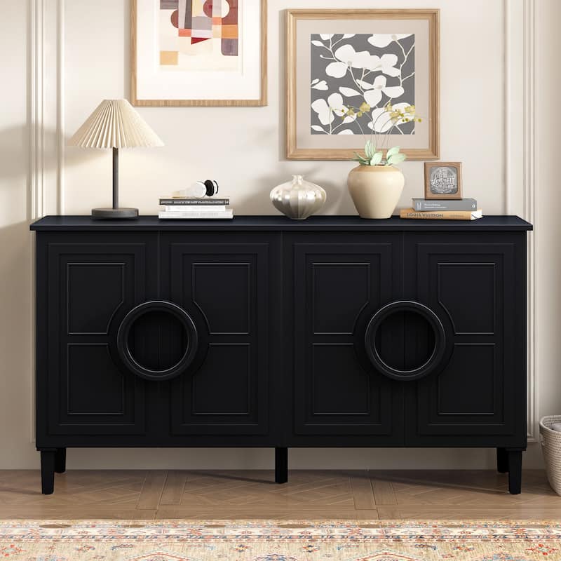 French Four Door Dining Cabinet - Black