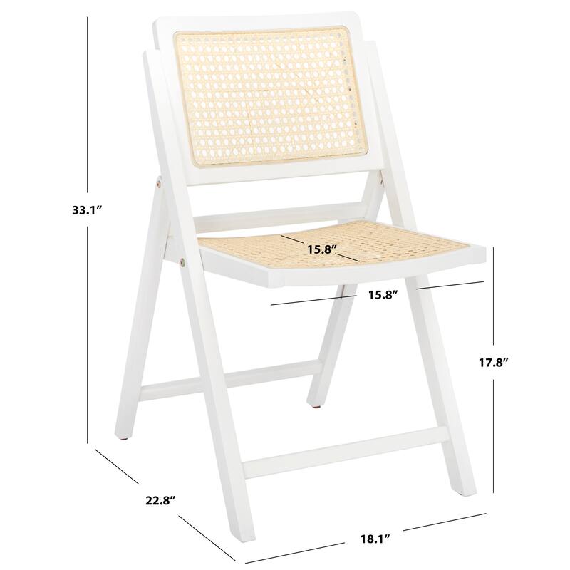 SAFAVIEH Couture Reinalda Cane Folding Dining Chair (Set of 2) - 18 In. W x 23 In. D x 33 In. H - 18Wx23Dx33H