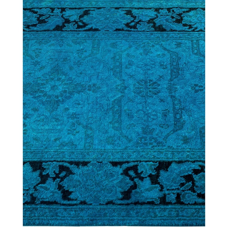 Fine Vibrance, One-of-a-Kind Hand-Knotted Runner Rug - Blue, 2' 5" x 12' 3" - 2' 5" x 12' 3"