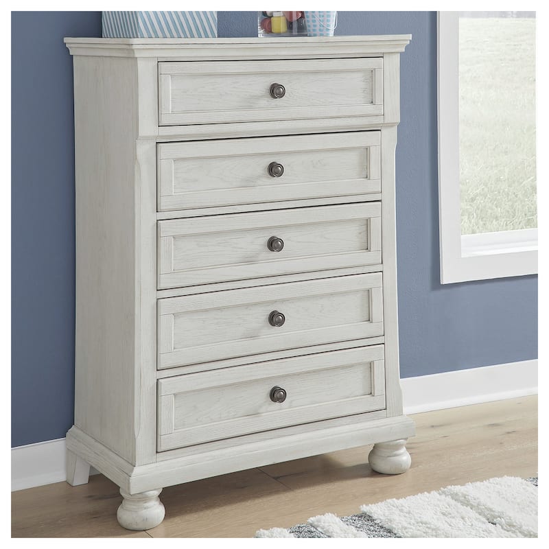 Signature Design by Ashley Robbinsdale White Dresser - 5-drawer