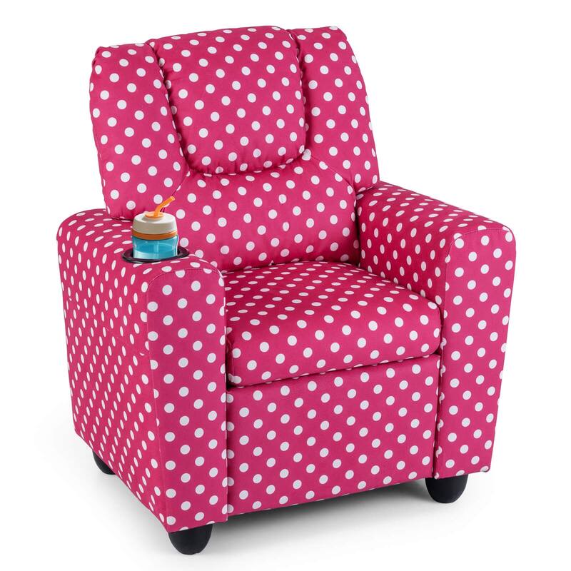 Costway Kids Recliner with Cup Holder with Adjustable Backrest & - Pink