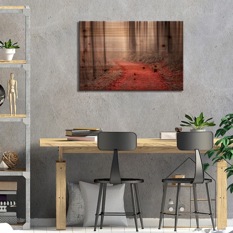 Through The Woods III Print On Wood by Don Schwartz - Multi-Color