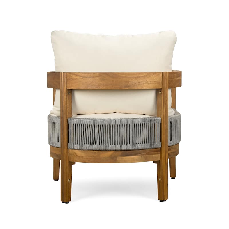 Christopher Knight Home - Carl Acacia Wood Outdoor Club Chair With Table Set